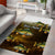Walleye Fishing Yellow Scales Customize Name Area Rug Dark Gradient Water Background - Wonder Print Shop