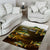 Walleye Fishing Yellow Scales Customize Name Area Rug Dark Gradient Water Background - Wonder Print Shop