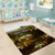 Walleye Fishing Yellow Scales Customize Name Area Rug Dark Gradient Water Background - Wonder Print Shop