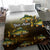 Walleye Fishing Yellow Scales Customize Name Bedding Set Dark Gradient Water Background - Wonder Print Shop