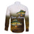 Walleye Fishing Yellow Scales Customize Name Family Matching Long Sleeve Bodycon Dress and Hawaiian Shirt Dark Gradient Water Background - Wonder Print Shop
