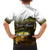 Walleye Fishing Yellow Scales Customize Name Family Matching Off The Shoulder Long Sleeve Dress and Hawaiian Shirt Dark Gradient Water Background - Wonder Print Shop