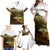 Walleye Fishing Yellow Scales Customize Name Family Matching Off Shoulder Maxi Dress and Hawaiian Shirt Dark Gradient Water Background - Wonder Print Shop