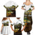 Walleye Fishing Yellow Scales Customize Name Family Matching Summer Maxi Dress and Hawaiian Shirt Dark Gradient Water Background - Wonder Print Shop