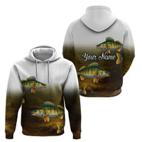Walleye Fishing Yellow Scales Customize Name Hoodie Dark Gradient Water Background - Wonder Print Shop