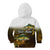 Walleye Fishing Yellow Scales Customize Name Kid Hoodie Dark Gradient Water Background - Wonder Print Shop