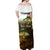 Walleye Fishing Yellow Scales Customize Name Off Shoulder Maxi Dress Dark Gradient Water Background - Wonder Print Shop