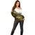 Walleye Fishing Yellow Scales Customize Name Off Shoulder Sweater Dark Gradient Water Background - Wonder Print Shop