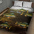 Walleye Fishing Yellow Scales Customize Name Quilt Bed Set Dark Gradient Water Background - Wonder Print Shop