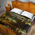 Walleye Fishing Yellow Scales Customize Name Quilt Bed Set Dark Gradient Water Background - Wonder Print Shop