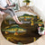 Walleye Fishing Yellow Scales Customize Name Round Carpet Dark Gradient Water Background - Wonder Print Shop