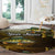 Walleye Fishing Yellow Scales Customize Name Round Carpet Dark Gradient Water Background - Wonder Print Shop