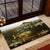 Walleye Fishing Yellow Scales Customize Name Rubber Doormat Dark Gradient Water Background - Wonder Print Shop