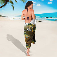 Walleye Fishing Yellow Scales Customize Name Sarong Dark Gradient Water Background - Wonder Print Shop