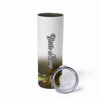 Walleye Fishing Yellow Scales Customize Name Skinny Tumbler Dark Gradient Water Background - Wonder Print Shop