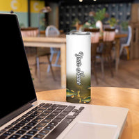 Walleye Fishing Yellow Scales Customize Name Skinny Tumbler Dark Gradient Water Background - Wonder Print Shop
