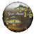 Walleye Fishing Yellow Scales Customize Name Spare Tire Cover Dark Gradient Water Background - Wonder Print Shop