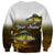 Walleye Fishing Yellow Scales Customize Name Sweatshirt Dark Gradient Water Background - Wonder Print Shop