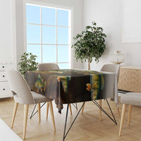 Walleye Fishing Yellow Scales Customize Name Tablecloth Dark Gradient Water Background - Wonder Print Shop