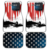 Custom Flag American Fishing Car Mats Fish Silhouette in Grunge Patriotic - Wonder Print Shop