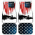 Custom Flag American Fishing Car Mats Fish Silhouette in Grunge Patriotic - Wonder Print Shop