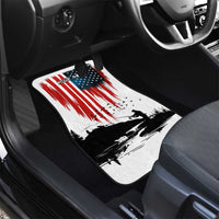 Custom Flag American Fishing Car Mats Fish Silhouette in Grunge Patriotic - Wonder Print Shop