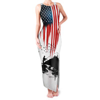Custom Flag American Fishing Family Matching Tank Maxi Dress and Hawaiian Shirt Fish Silhouette in Grunge Patriotic - Wonder Print Shop