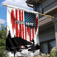 Custom Flag American Fishing Garden Flag Fish Silhouette in Grunge Patriotic - Wonder Print Shop