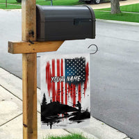 Custom Flag American Fishing Garden Flag Fish Silhouette in Grunge Patriotic - Wonder Print Shop