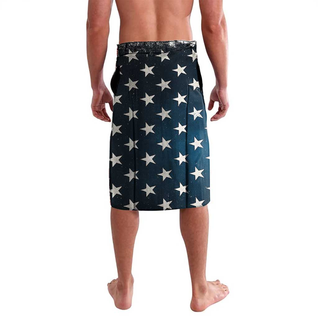 Custom Flag American Fishing Lavalava Fish Silhouette in Grunge Patriotic - Wonder Print Shop