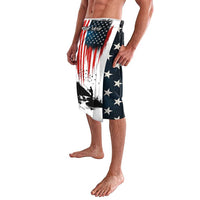 Custom Flag American Fishing Lavalava Fish Silhouette in Grunge Patriotic - Wonder Print Shop