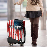 Custom Flag American Fishing Luggage Cover Fish Silhouette in Grunge Patriotic - Wonder Print Shop