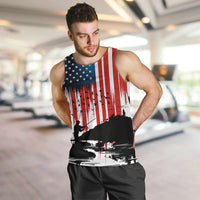 Custom Flag American Fishing Men Tank Top Fish Silhouette in Grunge Patriotic - Wonder Print Shop