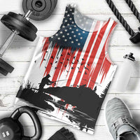Custom Flag American Fishing Men Tank Top Fish Silhouette in Grunge Patriotic - Wonder Print Shop