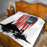 Custom Flag American Fishing Quilt Fish Silhouette in Grunge Patriotic - Wonder Print Shop
