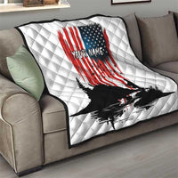 Custom Flag American Fishing Quilt Fish Silhouette in Grunge Patriotic - Wonder Print Shop