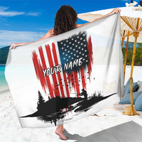 Custom Flag American Fishing Sarong Fish Silhouette in Grunge Patriotic - Wonder Print Shop