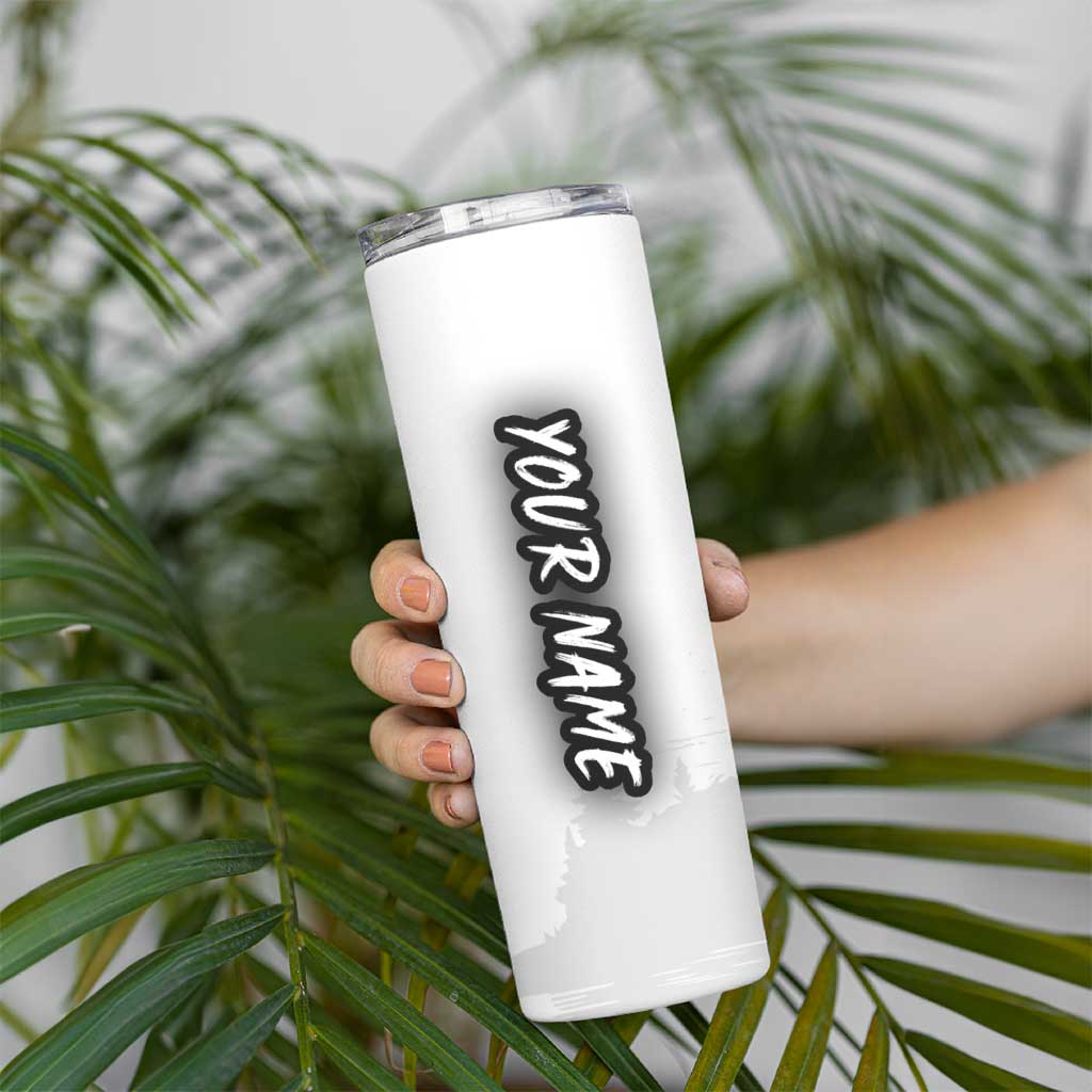 Custom Flag American Fishing Skinny Tumbler Fish Silhouette in Grunge Patriotic - Wonder Print Shop