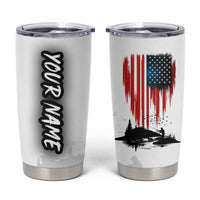 Custom Flag American Fishing Tumbler Cup Fish Silhouette in Grunge Patriotic - Wonder Print Shop