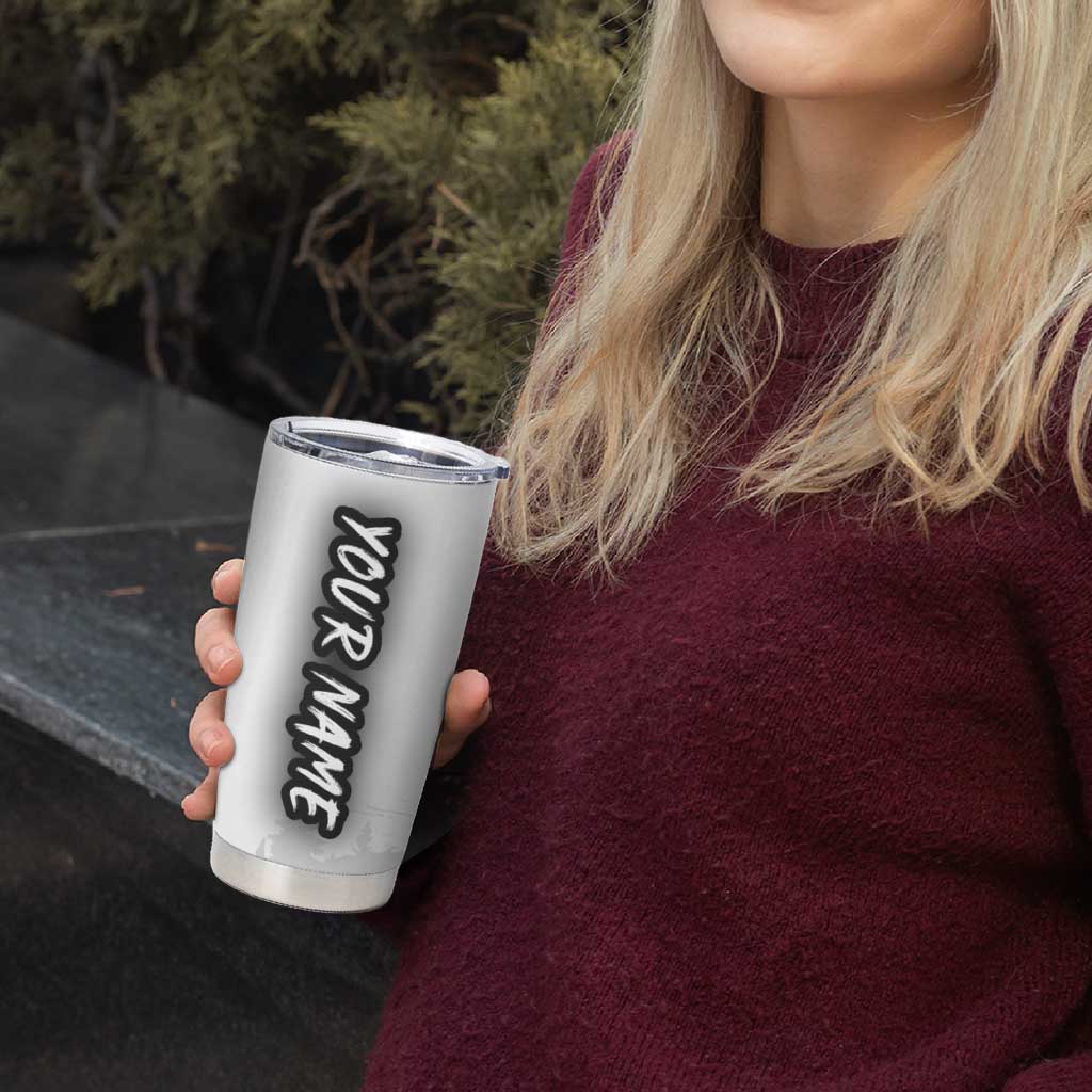 Custom Flag American Fishing Tumbler Cup Fish Silhouette in Grunge Patriotic - Wonder Print Shop