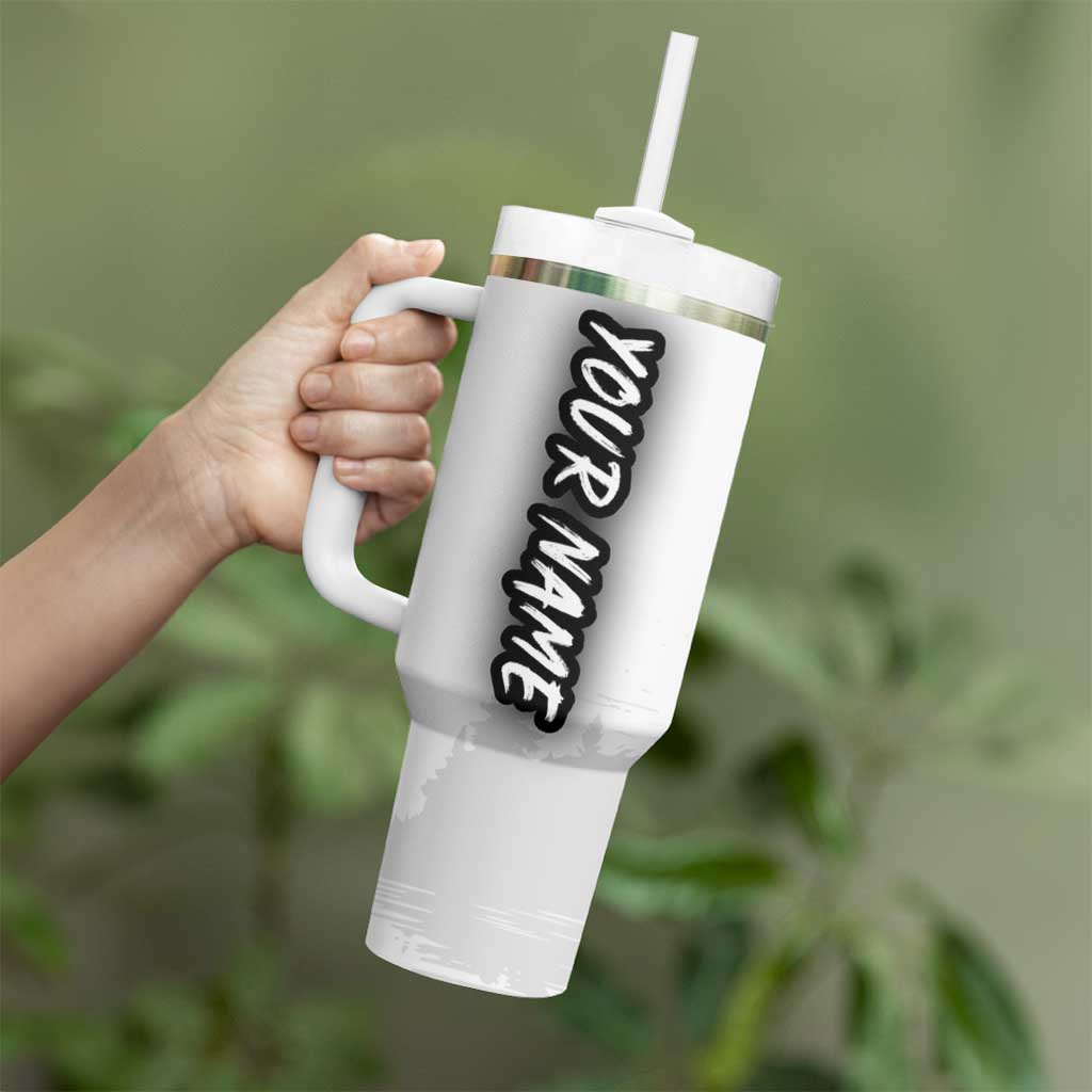 Custom Flag American Fishing Tumbler With Handle Fish Silhouette in Grunge Patriotic - Wonder Print Shop