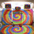 Colorful Tie Dye Spiral Goft Back Car Seat Cover Custom Name in Retro Psychedelic Style Design - Wonder Print Shop