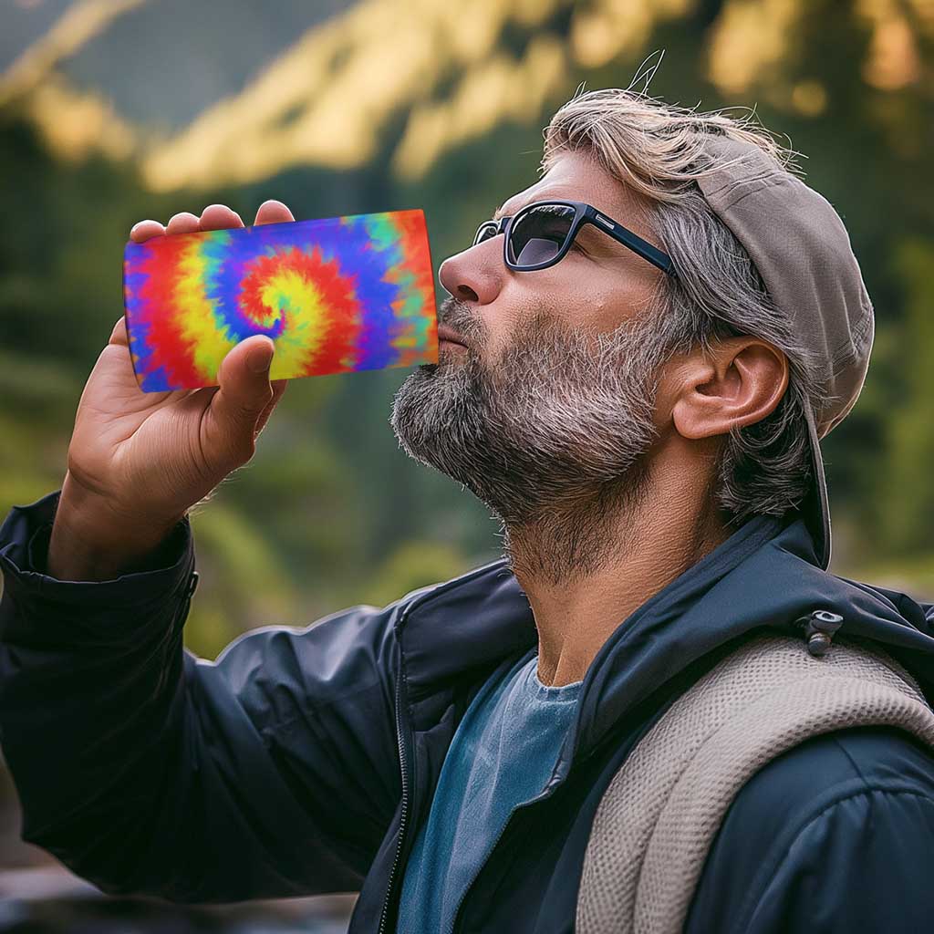 Colorful Tie Dye Spiral Goft 4 in 1 Can Cooler Tumbler Custom Name in Retro Psychedelic Style Design - Wonder Print Shop