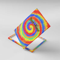 Colorful Tie Dye Spiral Goft Canvas Wall Art Custom Name in Retro Psychedelic Style Design - Wonder Print Shop