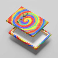 Colorful Tie Dye Spiral Goft Canvas Wall Art Custom Name in Retro Psychedelic Style Design - Wonder Print Shop