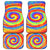 Colorful Tie Dye Spiral Goft Car Mats Custom Name in Retro Psychedelic Style Design - Wonder Print Shop