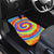 Colorful Tie Dye Spiral Goft Car Mats Custom Name in Retro Psychedelic Style Design - Wonder Print Shop