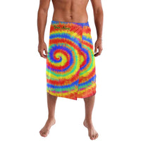 Colorful Tie Dye Spiral Goft Lavalava Custom Name in Retro Psychedelic Style Design - Wonder Print Shop