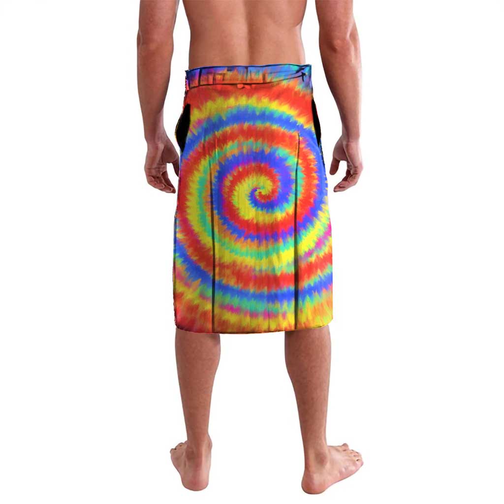 Colorful Tie Dye Spiral Goft Lavalava Custom Name in Retro Psychedelic Style Design - Wonder Print Shop