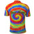 Colorful Tie Dye Spiral Goft Polo Shirt Custom Name in Retro Psychedelic Style Design - Wonder Print Shop